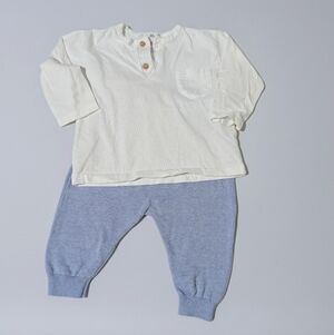 ✨ Zara Baby Outfit Set | Neutral Minimal Style | 6–9 Months